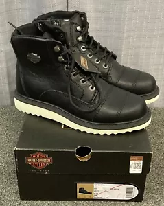 NEW GENUINE HARLEY DAVIDSON D93777 SIZE 8.5 Hagerman 5" Seam Black Leather Boots - Picture 1 of 4