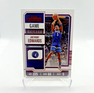Anthony Edwards - Boleto de juego Panini Contenders 2023-24 rojo #62 - Timberwolves - Imagen 1 de 2