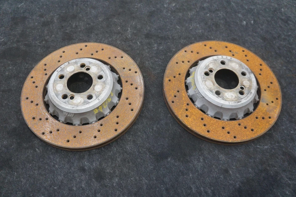 Set 2 Rear Left Right Disc Brake Rotor 34212284811 Bmw M4 Competition F82 15-20 - Image 1 of 4
