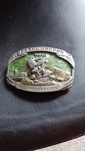 1989 Siskiyou USS Arizona 50th Anniversary Pearl Harbor Buckle WW2 Rare Green  - Bild 1 von 3