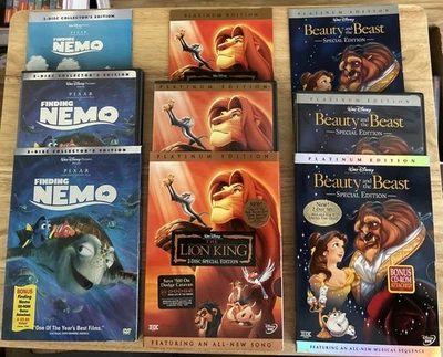 3 Disney DVD Lot ~ Finding Nemo &  Lion King & Beauty & Beast - Authentic Disney - Image 1 of 4