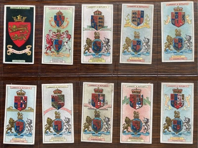 ARMS KINGS QUEENS ENGLAND Antique 1906 LAMBERT BUTLER 10 Cigarette Trade Cards - Image 1 of 2