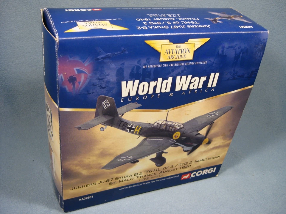 Corgi Junkers JU-87 B-2 T6 HL of 2 STG2 Immelmann Die Cast Plane - Image 1 of 4