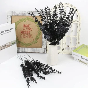 20PCS Black Eucalyptus Stems 16 Inch Artificial Eucalyptus Leaves Spring Decor - Picture 1 of 9