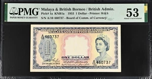 i-200296 Malaya & British Borneo / British Administration 1 Dollar 1953. PMG 53 - Picture 1 of 2