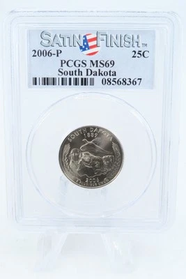 2006-P PCGS SP69 South Dakota Satin Finish State Quarter 25C - Image 1 of 2
