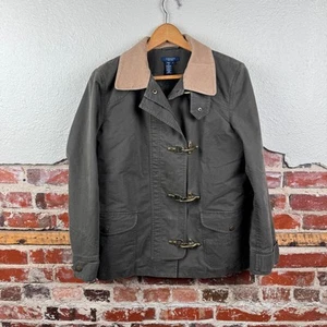 Chaps Ralph Lauren Jacket Size Large Brown Canvas Lobster Clasp Chore Coat Field - Picture 1 of 7