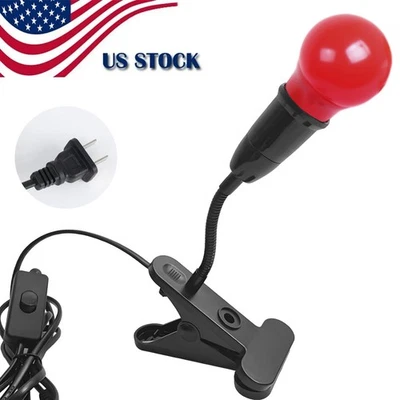 Lámpara de bombilla roja portátil Darkroom Safelight de 5 W con clip de procesamiento de papel de película EE. UU. Foto 1 de 4