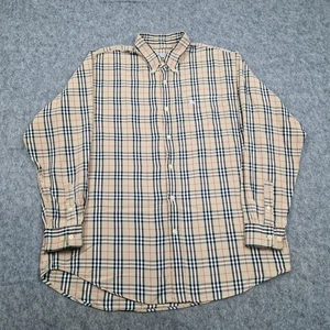 Camicia Burberrys vintage uomo XL beige Nova check bottoni made in England - Foto 1 di 15