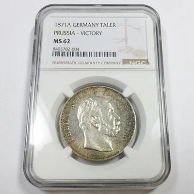 1871 A NGC MS62 - Prussia Victory Germany Taler Coin #57956A - Image 1 of 3