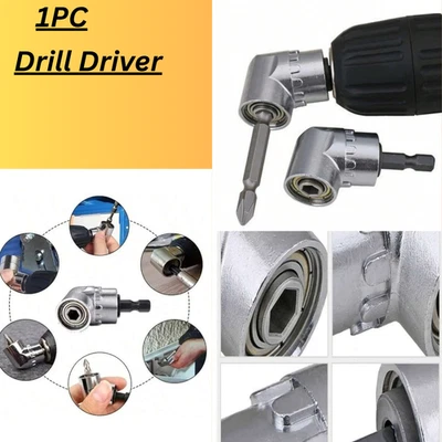 Degree Right Angle Driver Angle Extension Power Screwdriver Drill Attachment