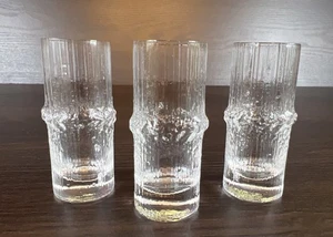 3 Iittala Finland Niva Textured Clear Shot Cordial Glasses by Tapio Wirkkala - Picture 1 of 7