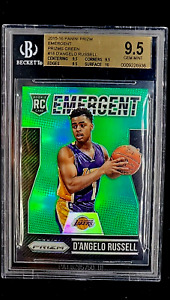 2015 2015-16 Panini Prizm Emergent Green#18 D'Angelo Russell RC BGS 9.5 Pop 6