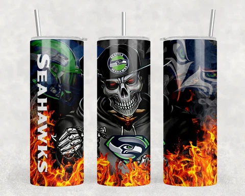 Seahawks Skull 20 oz Tumbler Cover