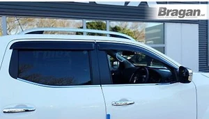 Window Deflectors For Nissan Navara D23 / NP300 2016+ 4x4 Tinted Smoked Adhesive - Picture 1 of 4