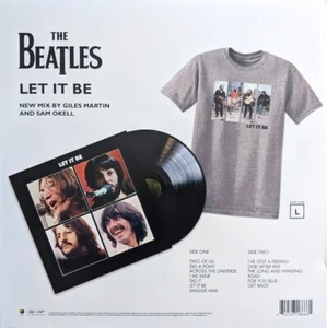 The Beatles Let It Be Vinyl 12" LP Record + Let It Be T-Shirt Size L Gray SEALED - Picture 1 of 6
