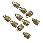 10Pcs Brass Leather Ends Cord Glue in Barrel End Caps, Leather Cord Finding Kit