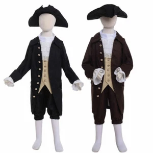 Medieval Kids Outfit Suit Coat Pants Shorts Breeches Vest Steampunk Costume - Picture 1 of 24
