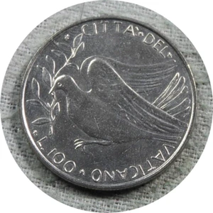 elf Vatican City 100 Lire 1973 Pope Paul VI Dove Bird - Picture 1 of 2