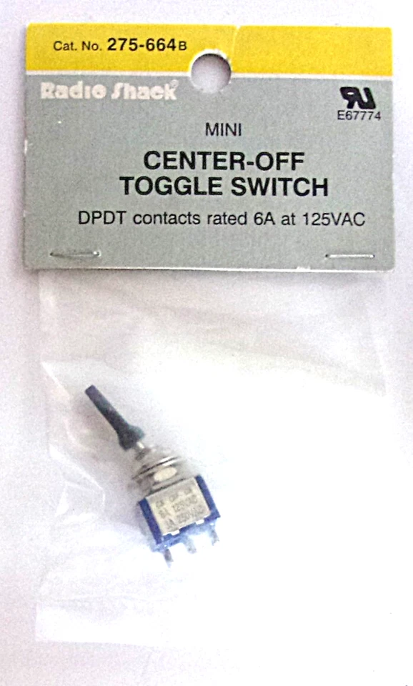 Mini interruptor de palanca de apagado central Radio Shack #275-664B DPDT NUEVO Foto 1 de 1