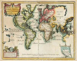1700s “Map of the World” Remarkable Vintage Style Map - 20x24 - Picture 1 of 3