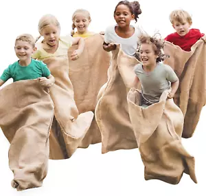 6 Pack Large Burlap Potato Sack Race Bags, 39" X 25" Potato Sacks Racing Bags fo - Picture 1 of 12