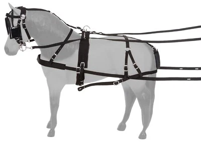 TOUGH-1 Pony Driving Harness - Challenger - Black Nylon - Pony Size