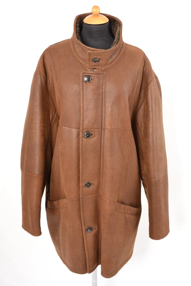 US5352 JAQUETA MASCULINA DE PELE DE CORDEIRO CASACO DE COURO DE CARNEIRO CHRIST SHEARLING 2XL - Imagem 1 de 4