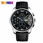 SKMEI Men Quartz Watch Casual Leather Chronograph Watches Male Date Wristwatch