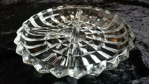 ELEGANTE DEPRESSION GLAS 3-TEILIG RELISH SCHALE SCHALE   - Bild 1 von 2