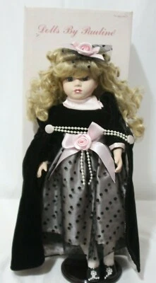 MUÑECAS DE PAULINE Muñeca Poreclaine Azul Caroline De Colección Pelo Rurado Ojos Azules 16" Foto 1 de 4