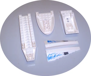 5 Used LEGO White Aircraft Fuselage Forward Bottom Curved & 10 x 3 Wedge 42863 - Bild 1 von 2