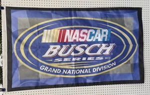 VINTAGE Busch Grand National NASCAR Flag Banner 3' x 5' Man Cave Garage Beer Y2K - Picture 1 of 3