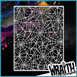 Fondo de tela de araña #1 - Plantilla de plantilla de aerógrafo reutilizable - Imagen 1 de 4