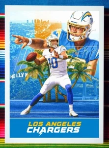 Framed LOS ANGELES CHARGERS NFL Poster JUSTIN HERBERT - 84cm x 59.5cm x 3cm LA - Picture 1 of 4