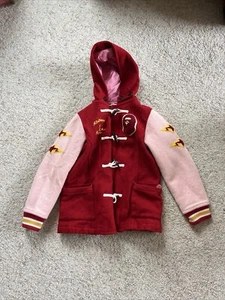 A Bathing Ape Bape Vintage Ladies Varsity Jacket Toggle Coat Small Red Hooded - Picture 1 of 10