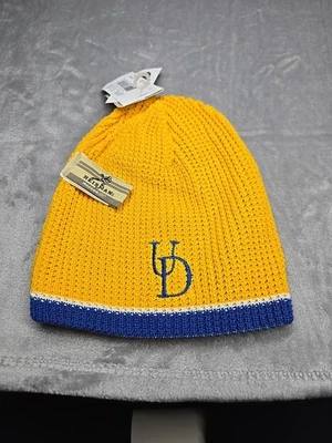 Gorro Reebok Unisex University of Delaware Tejido Amarillo/Azul Oscuro 2006 Y2K NUEVO Foto 1 de 4