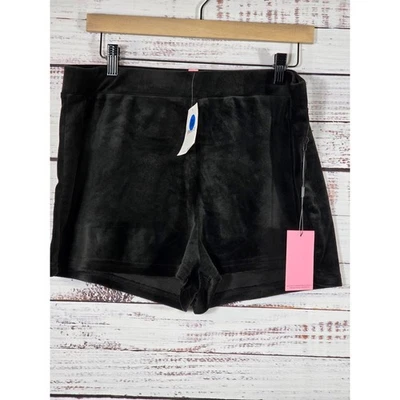 Juicy Couture  Velour Short "Juicy" rhinestones logo on back womens size XL - Image 1 of 4
