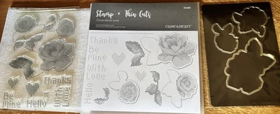 CTMH Z4165 CORTES FINOS Y C1705 PUNTO DE CRUZ AMOR ~ Rosa, gracias, sé mía, con amor Foto 1 de 4