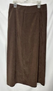 Y2K einfarbig braun Patchwork F Wildleder Maxirock Whimsigoth Boho Wald Fee Gr. 12 - Bild 1 von 9