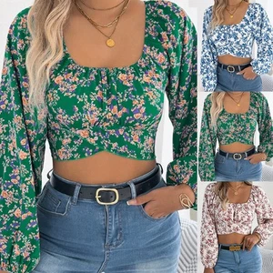 For Parties Cinched Waist Top Casual Street Fashion Long Lantern Sleeves - Picture 1 of 60