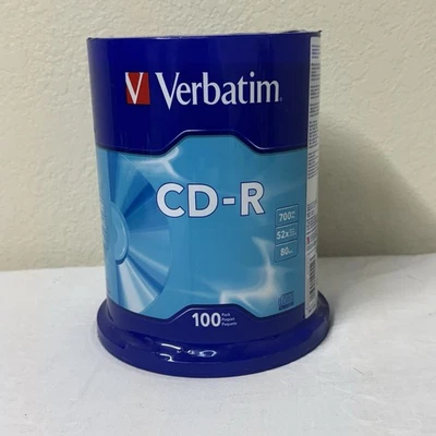 Verbatim 52x CD-R 700MB Capacity  100/Pack New Sealed - Fast Shipping - Image 1 of 4