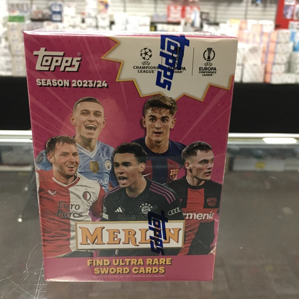 2023-24 Topps Merlin UEFA Champions League Fútbol Caja Blaster Sellada Yamal RC AÑO Foto 1 de 1