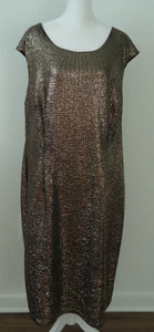JM Studio by John Meyer Women's Gold Metallic Dress Plus Size-18W - Picture 1 of 13