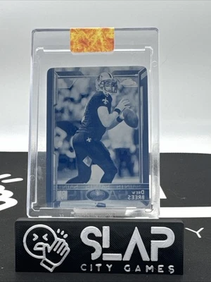2015 Topps Chrome Mini Printing Plate Cyan 1/1 Drew Brees #12 z3i - Image 1 of 2