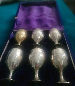 Vintage Pewter Shot Cups Hammered effect. - Picture 1 of 5