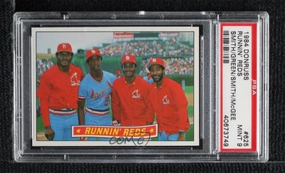 Donruss David Green Willie McGee Ozzie Smith Lonnie Runnin' Reds 1984 PSA 9 como nuevo Foto 1 de 2