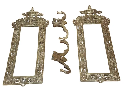Antique Brass Bradley & Hubbard Beveled Mirror Wall Sconce Pair Victorian PARTS - Image 1 of 3