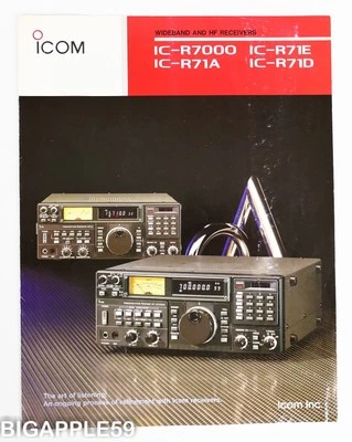 Brochure vendita in fabbrica per ricevitori radio Icom IC-R71A e IC-R7000 - Immagine 1 di 3