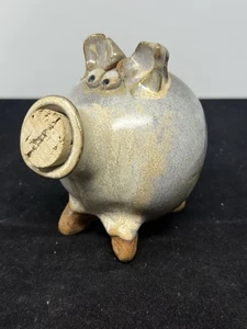 Ceramic Pottery Pig Piggy Cute Face Cork Stopper Nose Handmade Art Pottery - Picture 1 of 8